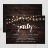 Happily Ever After-feest, slingerlichtjes, elopeme Kaart (Voorkant / Achterkant)
