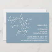 Happily Ever After Feest Stofblauw Ontvangst Kaart (Voorkant)