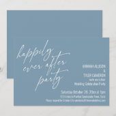 Happily Ever After Feest Stofblauw Ontvangst Kaart (Voorkant / Achterkant)