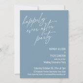 Happily Ever After Feest Stofblauwe Ontvangst Kaart (Voorkant)