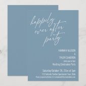 Happily Ever After Feest Stofblauwe Ontvangst Kaart (Voorkant / Achterkant)