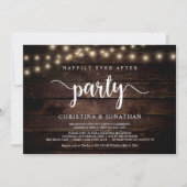 Happily Ever After-feest,  String Light, Elopement Kaart (Voorkant)