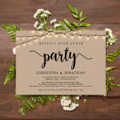 Happily Ever After-feest, String Lights Elopement Kaart