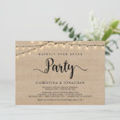 Happily Ever After-feest, String Lights Elopement Kaart (Staand voorkant)