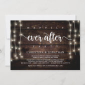 Happily Ever After-feest, String Lights Elopement Kaart (Voorkant)