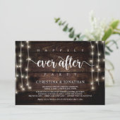 Happily Ever After-feest, String Lights Elopement Kaart (Staand voorkant)
