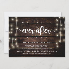Happily Ever After-feest, String Lights Elopement Kaart