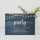 Happily Ever After-feest, String Lights Elopement Kaart (Staand voorkant)