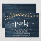 Happily Ever After-feest, String Lights Elopement Kaart (Voorkant / Achterkant)