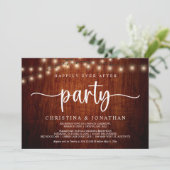 Happily Ever After-feest,  String Lights Elopement Kaart (Staand voorkant)