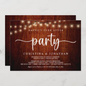 Happily Ever After-feest,  String Lights Elopement Kaart (Voorkant / Achterkant)