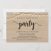 Happily Ever After-feest, String Lights Elopement Kaart (Voorkant)