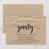 Happily Ever After-feest, String Lights Elopement Kaart (Voorkant / Achterkant)