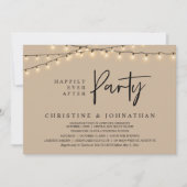 Happily Ever After-feest,  String Lights Elopement Kaart (Voorkant)