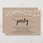 Happily Ever After-feest, String Lights Trouwen Kaart (Voorkant / Achterkant)
