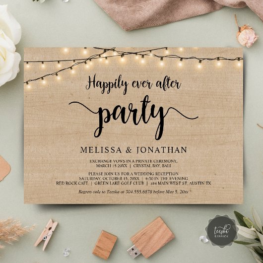 Happily Ever After-feest, String Lights Trouwen op Kaart