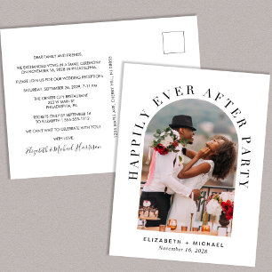 Happily Ever After Feestboog Foto Bruiloft Aankondigingskaart