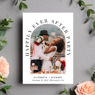Happily Ever After Feestboog Foto Huwelijk Kaart