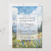 Happily Ever After Floral Mountain Wedding Photo Kaart (Voorkant)