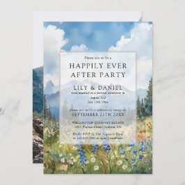 Happily Ever After Floral Mountain Wedding Photo Kaart