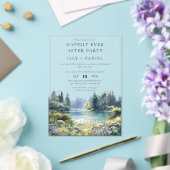 Happily Ever After Forest Lakeside Floral Wedding Acryl Uitnodigingen (Insitu (Huwelijk))