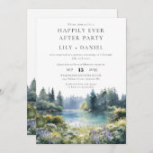 Happily Ever After Forest Lakeside Floral Wedding Kaart (Voorkant / Achterkant)