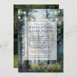 Happily Ever After Forest Lights Wedding Photo Kaart