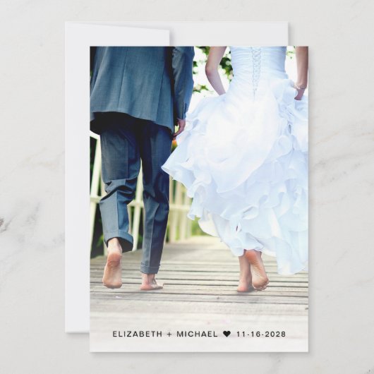 Happily Ever After Foto Bruiloftsreceptie Aankondiging (Achterkant)