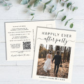 Happily Ever After Foto QR-code Trouwreceptie Aankondigingskaart