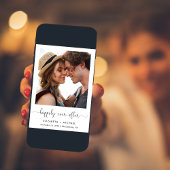 Happily Ever After Foto QR-code Trouwreceptie Kaart