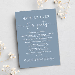 Happily Ever After Foto Stofblauw Ontvangst Kaart