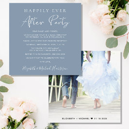 Happily Ever After Foto Stofblauw Ontvangst Kaart