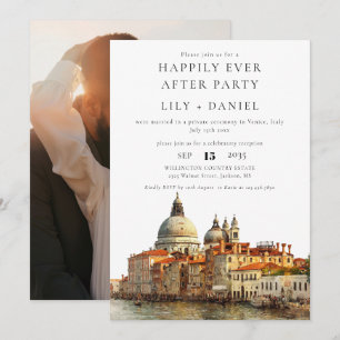 Happily Ever After Foto Venetië Trouwfeest Kaart