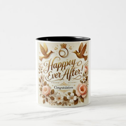 Happily Ever After | Gefeliciteerd met jullie brui Tweekleurige Koffiemok (Center)