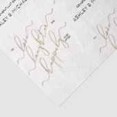 Happily Ever After Gold Calligraphy Bruiloft Tissuepapier (Detail)