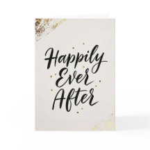Happily Ever After Gouden Calligrafie Trouwkaart