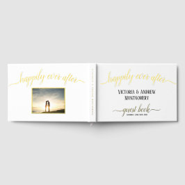 Happily Ever After Gouden Schrift Foto Bruiloft Gastenboek