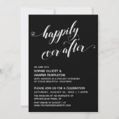 Happily Ever After Hartenscript Zwart Reception Kaart (Voorkant)