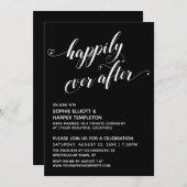 Happily Ever After Hartenscript Zwart Reception Kaart (Voorkant / Achterkant)