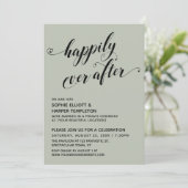 Happily Ever After Hearts Sage Bruiloft Kaart (Staand voorkant)