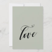 Happily Ever After Hearts Sage Bruiloft Kaart (Achterkant)