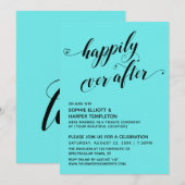 Happily Ever After Hearts Script Aqua Ontvangst Kaart (Voorkant / Achterkant)