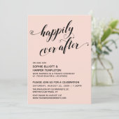 Happily Ever After Hearts Script Blush Ontvangst Kaart (Staand voorkant)