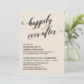 Happily Ever After Hearts Script Crème Ontvangst Kaart (Staand voorkant)