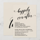 Happily Ever After Hearts Script Crème Ontvangst Kaart (Voorkant / Achterkant)