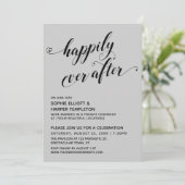 Happily Ever After Hearts Script Grijs Ontvangst Kaart (Staand voorkant)