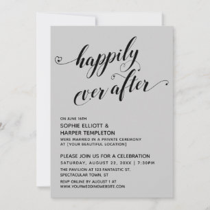 Happily Ever After Hearts Script Grijs Ontvangst Kaart