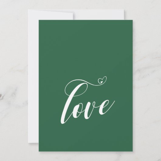 Happily Ever After Hearts Script Groene Ontvangst Kaart (Achterkant)
