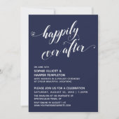 Happily Ever After Hearts Script Navy Ontvangst Kaart (Voorkant)