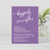Happily Ever After Hearts Script Paarse Ontvangst Kaart (Staand voorkant)